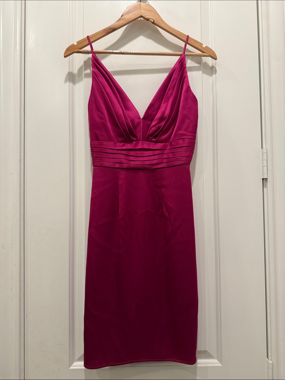 ABS Allen Schwartz Fuchsia Spaghetti-Strap Midi Dress